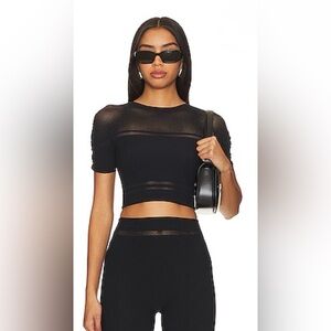 Wolford NWT Net Line Crop Top - Black in XS